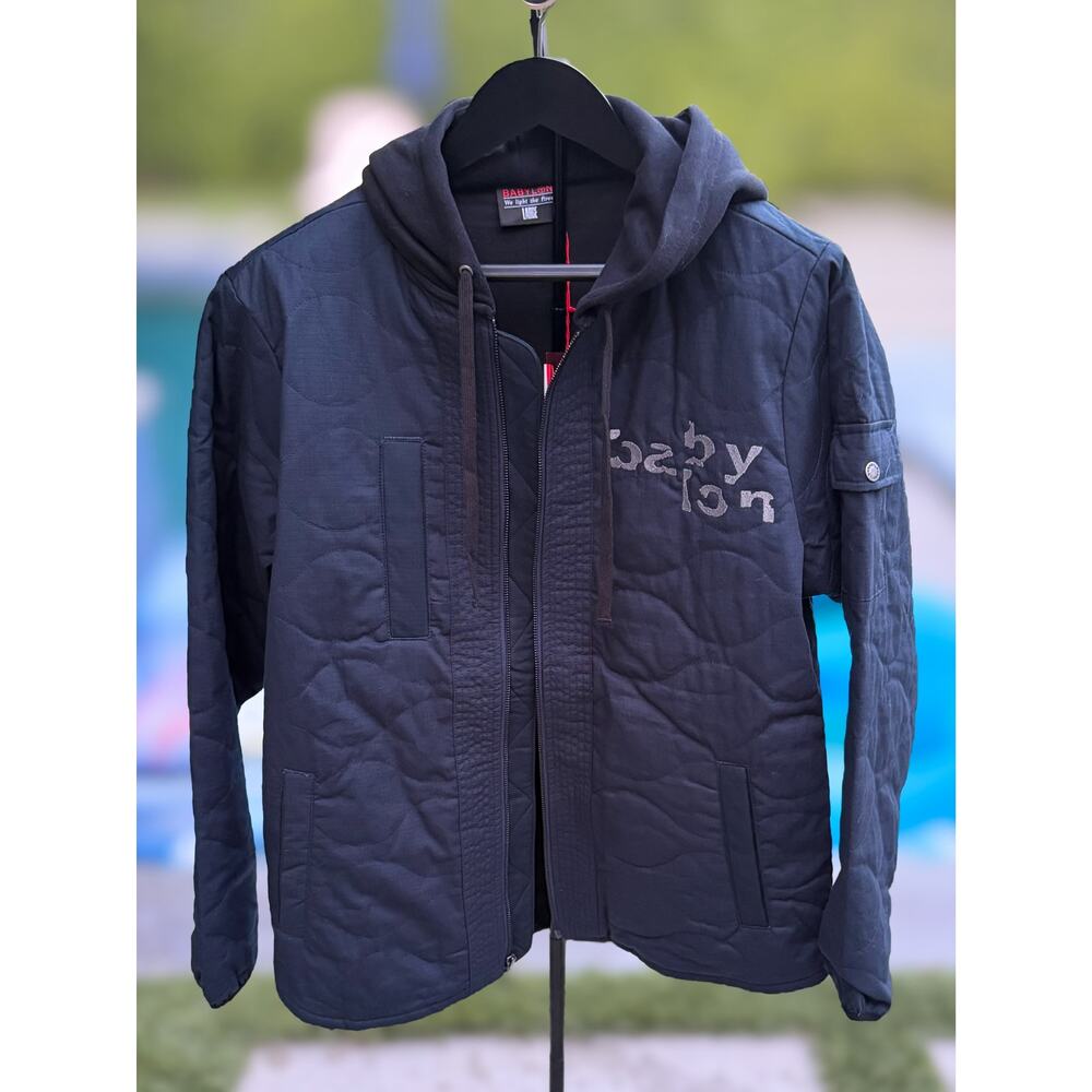 Babylon LA We Light The Fires Quilted Hooded Jacket Large NWT Streetwear